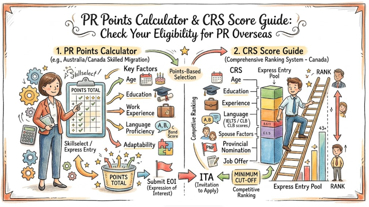 PR Points Calculator & CRS Score Guide: Check Your Eligibility for PR Overseas